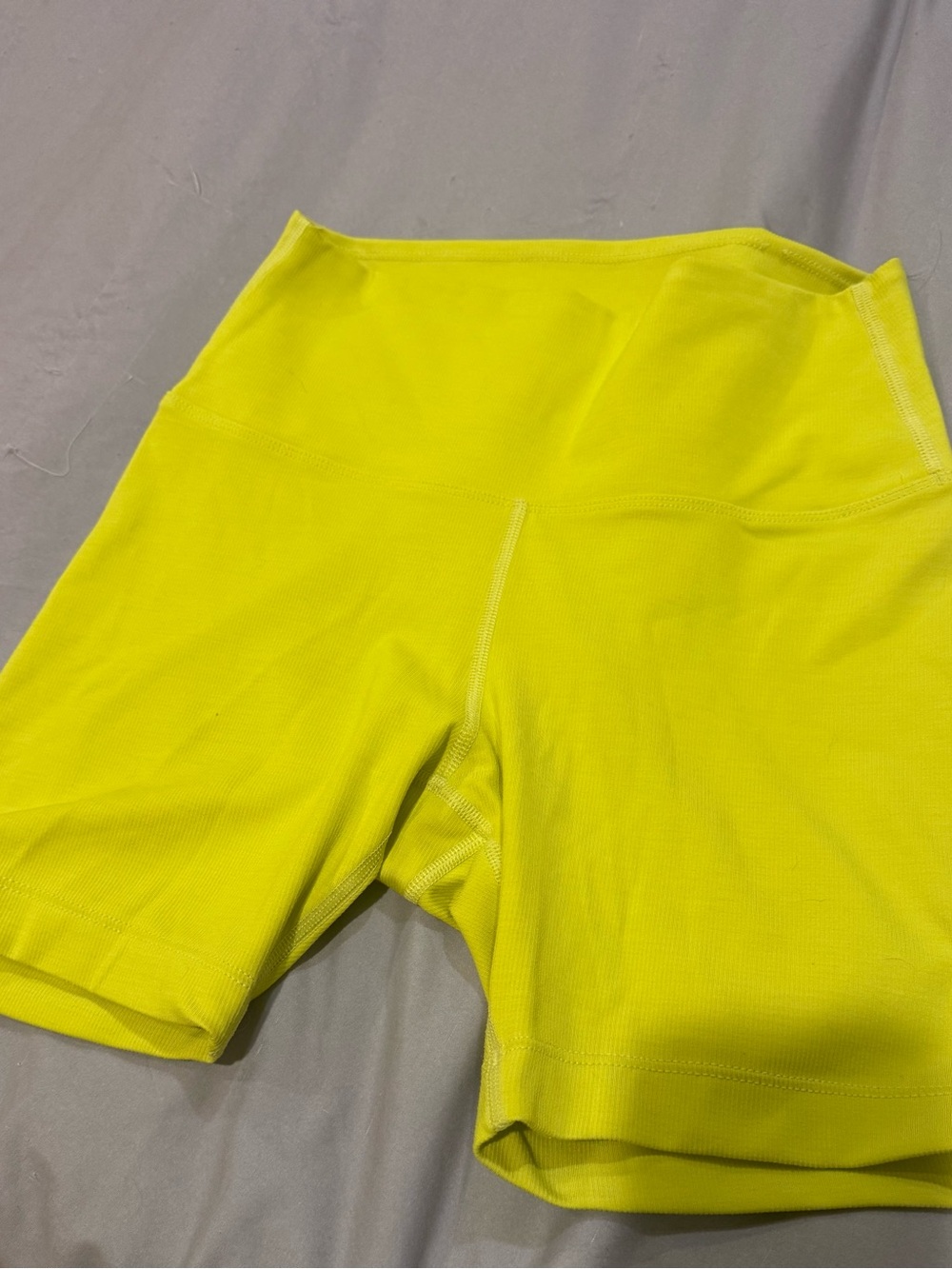 NoBull ribbed Women’s High-Waist Biker Shorts 6 inch- Neon Yellow